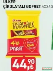 ÜLKER ÇİKOLATALI GOFRET 4X36 G fiyat ve kampanya bilgisi